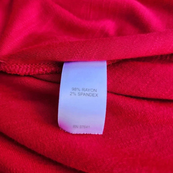 J. Jill Raspberry Pink Layered Knit Dress Stretch Short Sleeve Buttons Rayon L - Picture 15 of 15